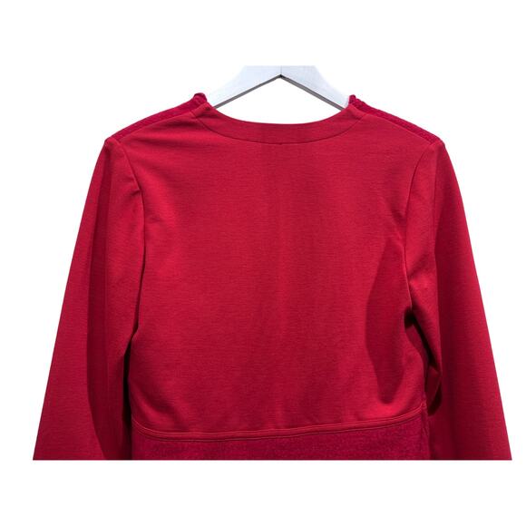 Chicos Size 0 US 4/6 Small 100% Boiled Wool Mix Media Red Jacket - Picture 6 of 14